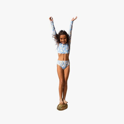 Roxy Girls Adventurous Swim Set Long Sleeve Allure Daisy Dots Blue | Roxy