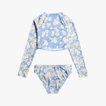 Roxy Girls Adventurous Swim Set Long Sleeve Allure Daisy Dots Blue | Roxy