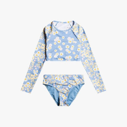 Roxy Girls Adventurous Swim Set Long Sleeve Allure Daisy Dots Blue | Roxy