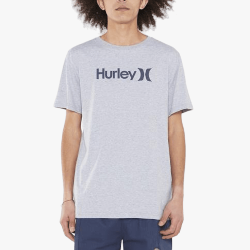 Hurley Mens One And Only Classic Short Sleeve Heather Grey Navy | Hurley