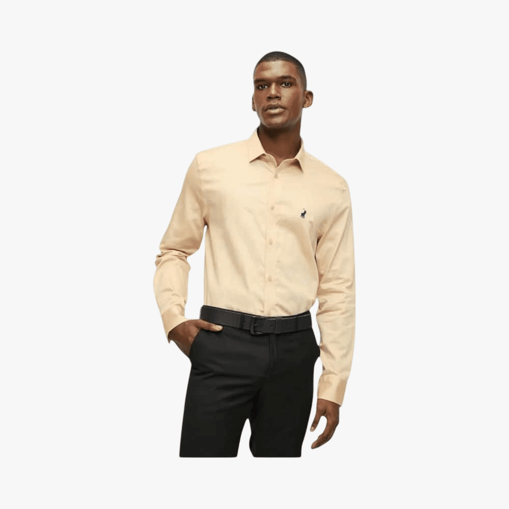 Polo Mens Greig Sateen Long Sleeve Shirt Stone | Polo