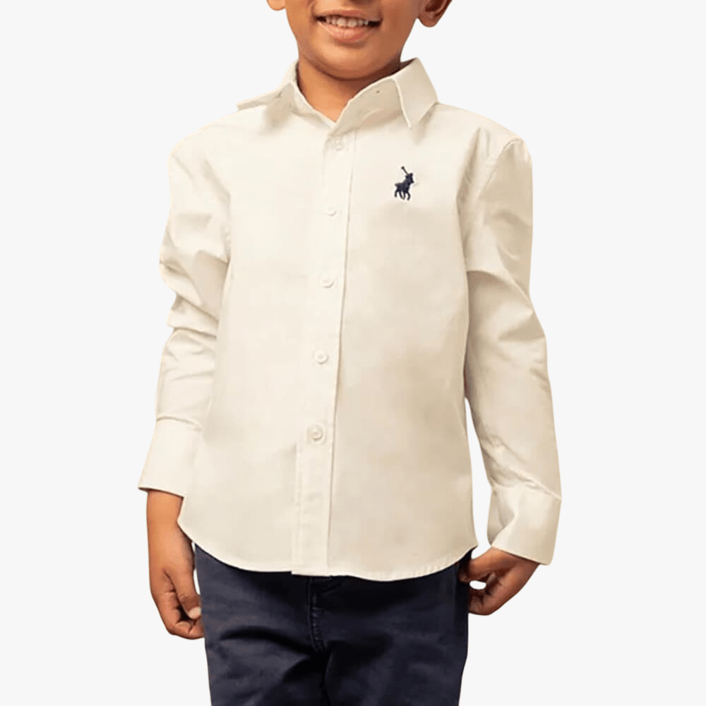 Polo Boys Nicholas Long Sleeve Shirt White | Polo