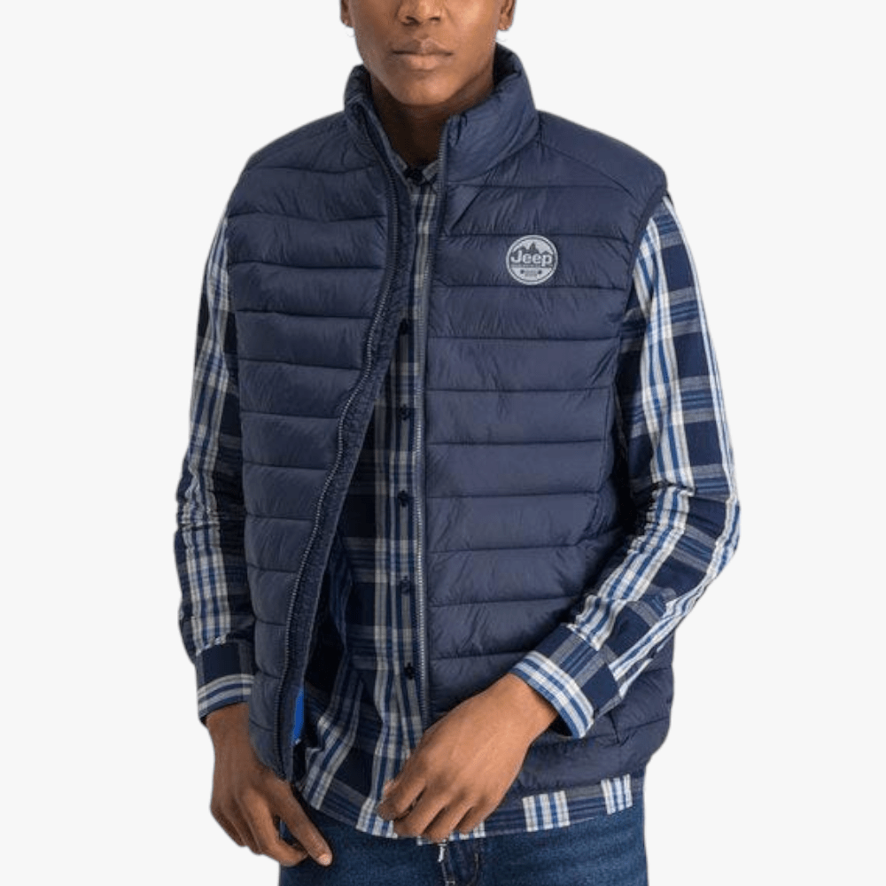 Jeep Mens Core Sleeveless Puffer Jacket Midnight Navy | Jeep