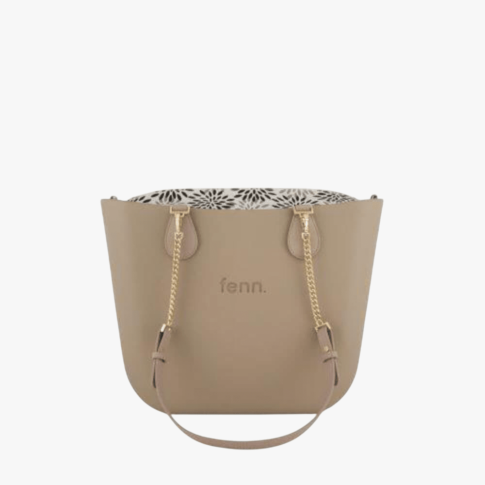 Fenn Original Stone Handbag P115 Inner Gold Zip Light Stone Handle | Fenn