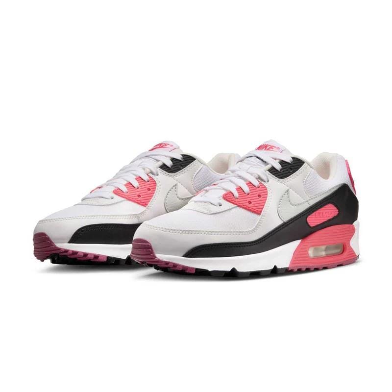 Nike Womens Air Max 90 Sneaker White Light Silver Aster Pink
