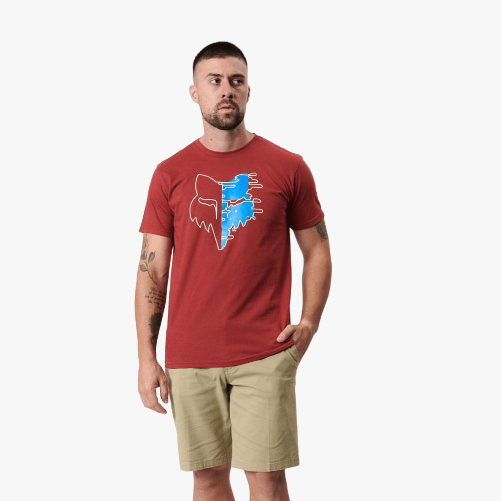Fox Mens Split Emotion Short Sleeve Tee Scarlett Red | Fox