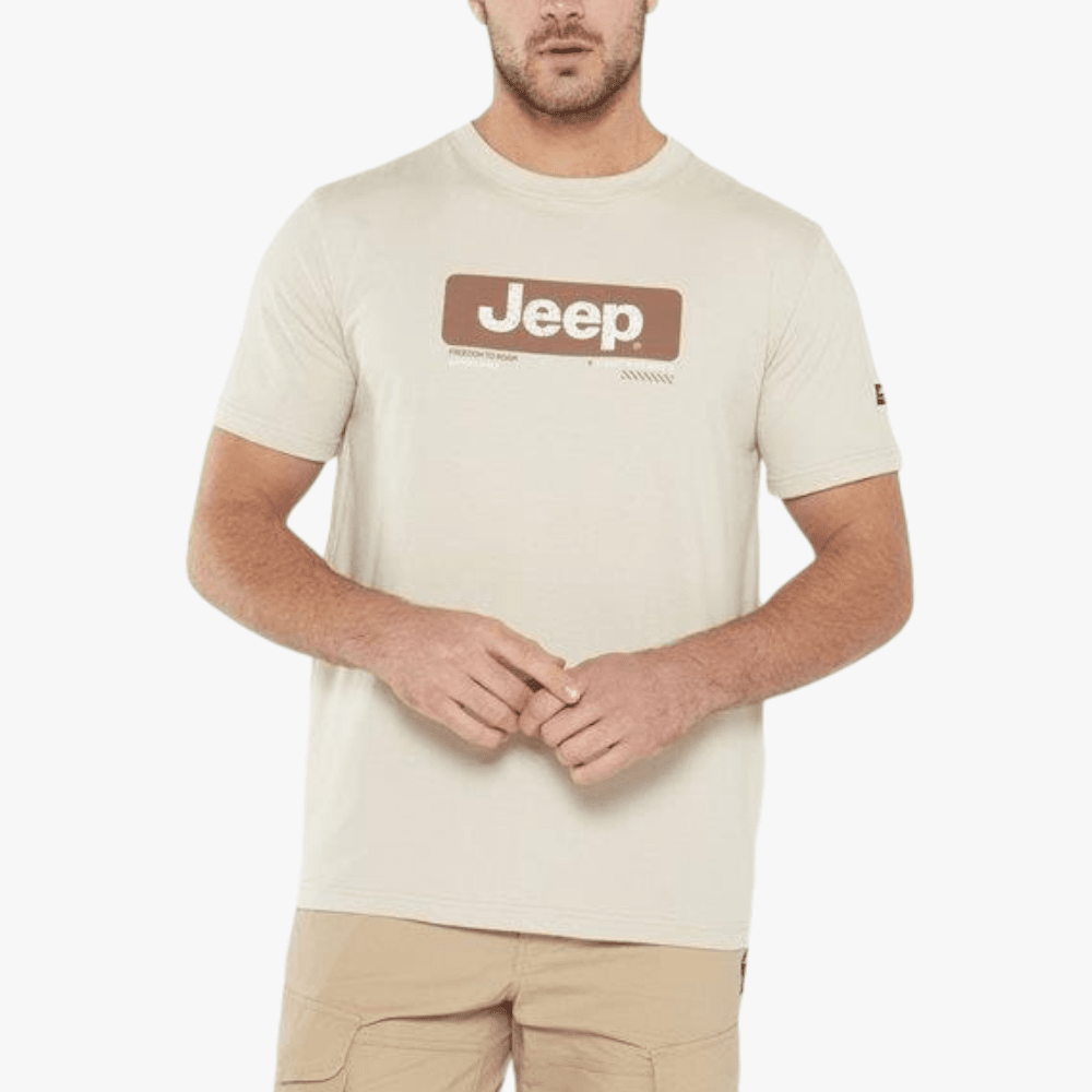 Jeep Mens Logo Icon Short Sleeve Tee Stone | Jeep