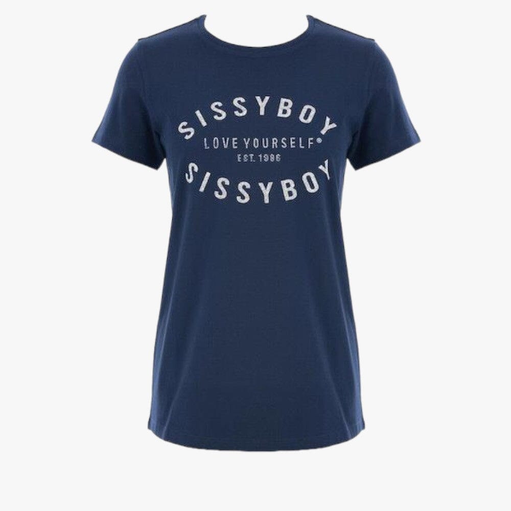 Sissy Boy Regular Fit Short Sleeve Top Glitter Print Logo Navy | Sissy Boy