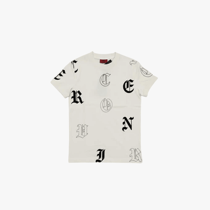 Enrico Coveri Mens Aop Short Sleeve Tee Cream | Enrico Coveri