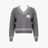 Sissy Boy Womens V Neck All In Knit Sweater Grey Mel Pink | Sissy Boy