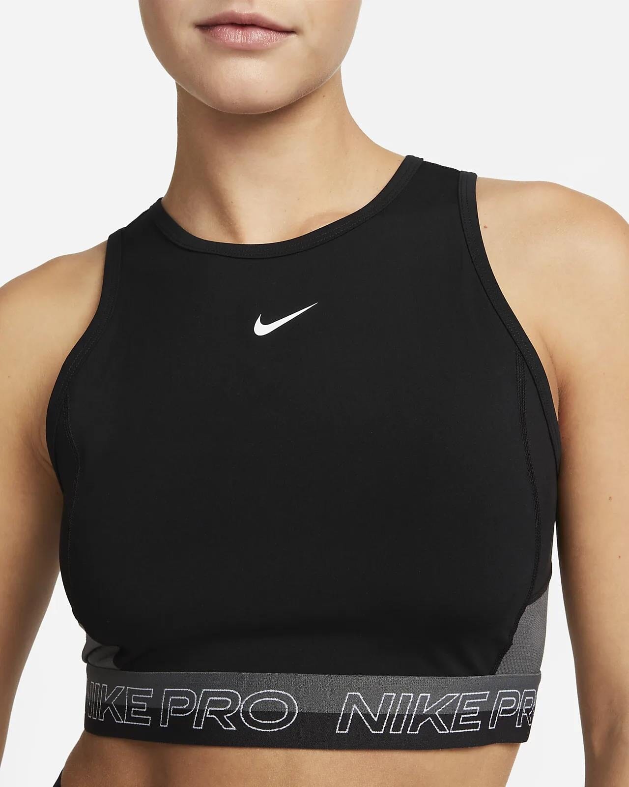 Nike Womens Pro Dri-Fit Training Crop Tank Top Black | Nike