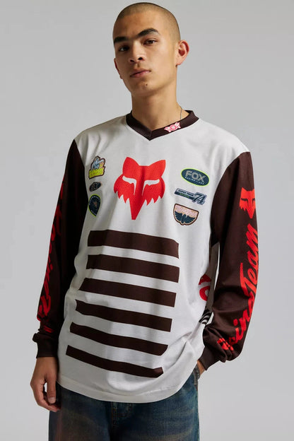 Fox Mens Supertrick Long Sleeve Tee Black White Dune | Fox