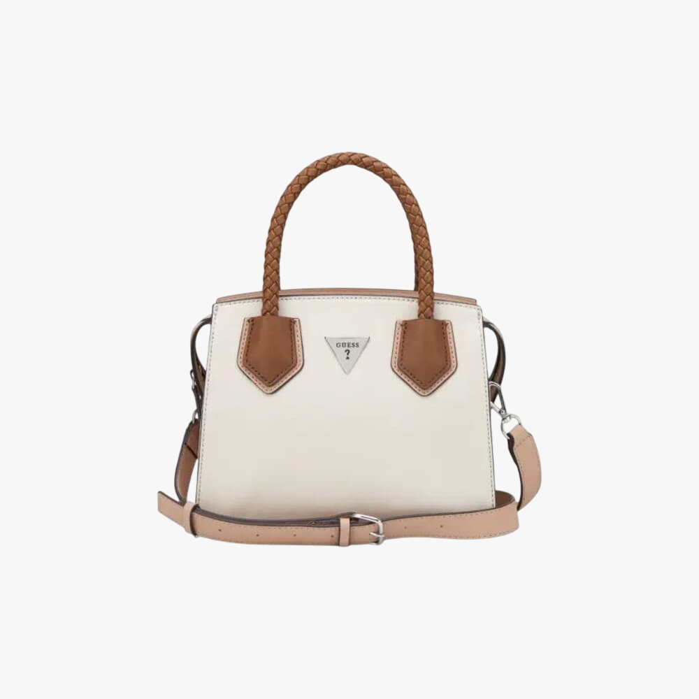 Guess Dorval Satchel Handbag Stone