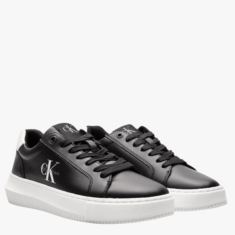 Calvin Klein Ck Chunky Cupsole Sneaker Mono Leather Black White | Calvin Klein