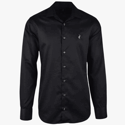 Polo Mens Custom Fit Greig Long Sleeve Shirt Black | Polo