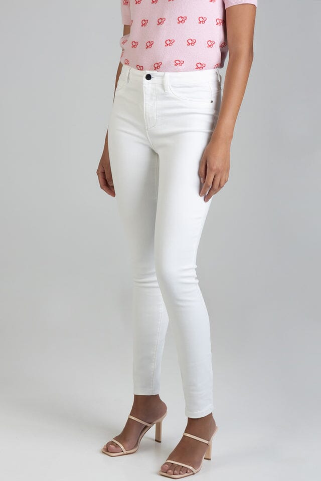 Sissy Boy Womens Freya Mid Waist Skinny Jean White | Sissy Boy