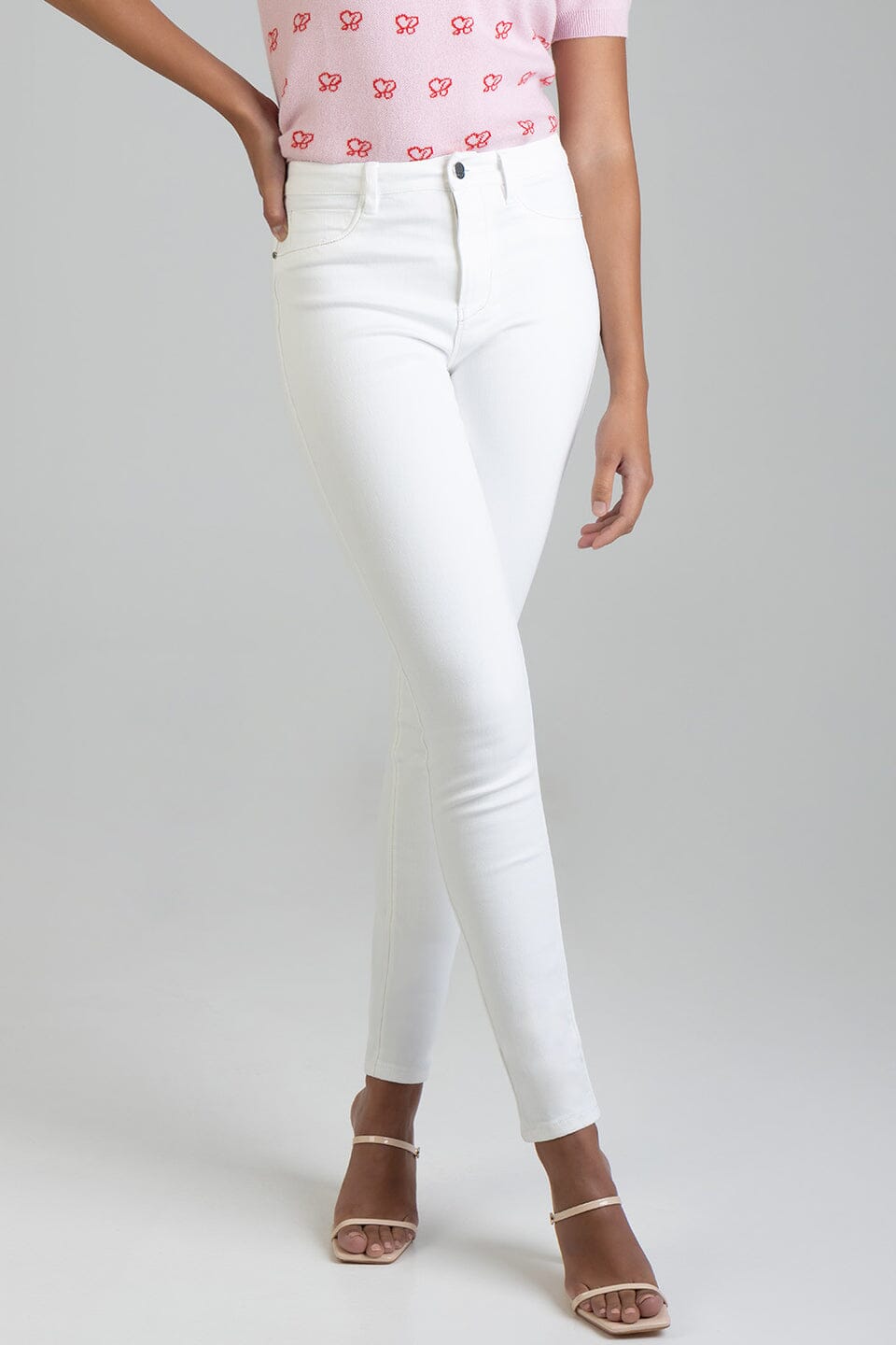 Sissy Boy Womens Freya Mid Waist Skinny Jean White | Sissy Boy