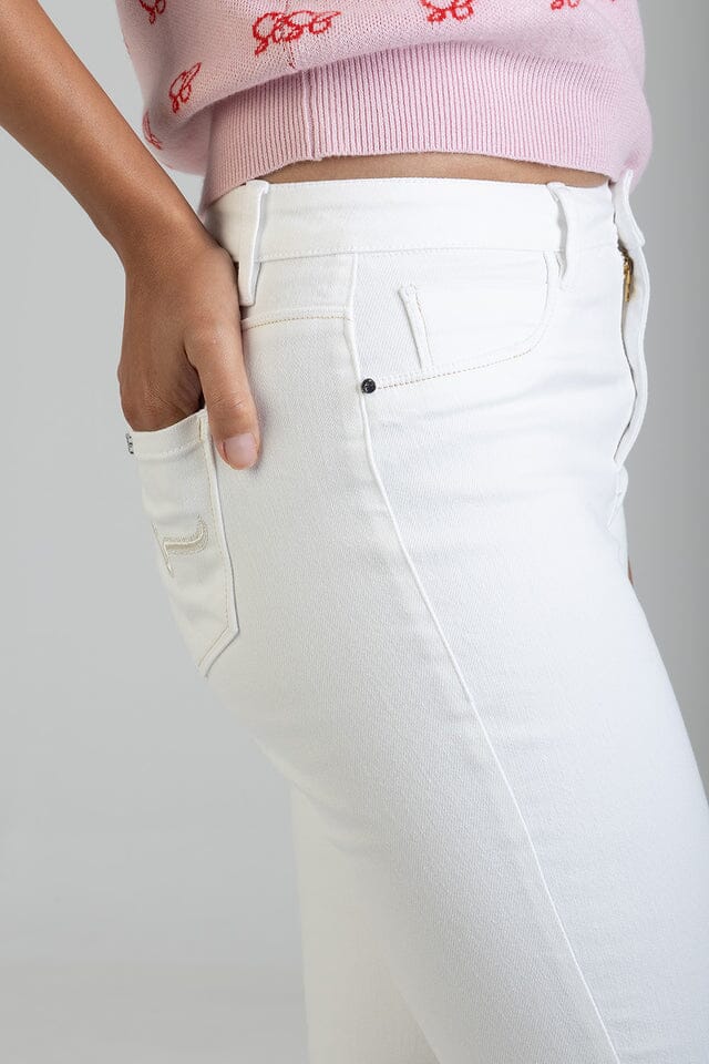 Sissy Boy Womens Freya Mid Waist Skinny Jean White | Sissy Boy
