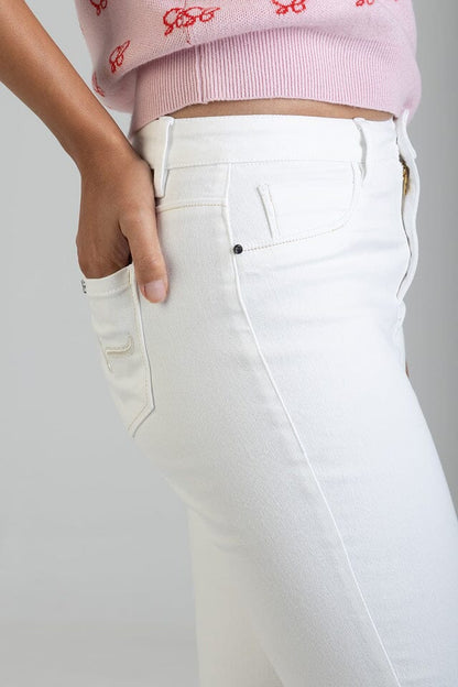 Sissy Boy Womens Freya Mid Waist Skinny Jean White | Sissy Boy