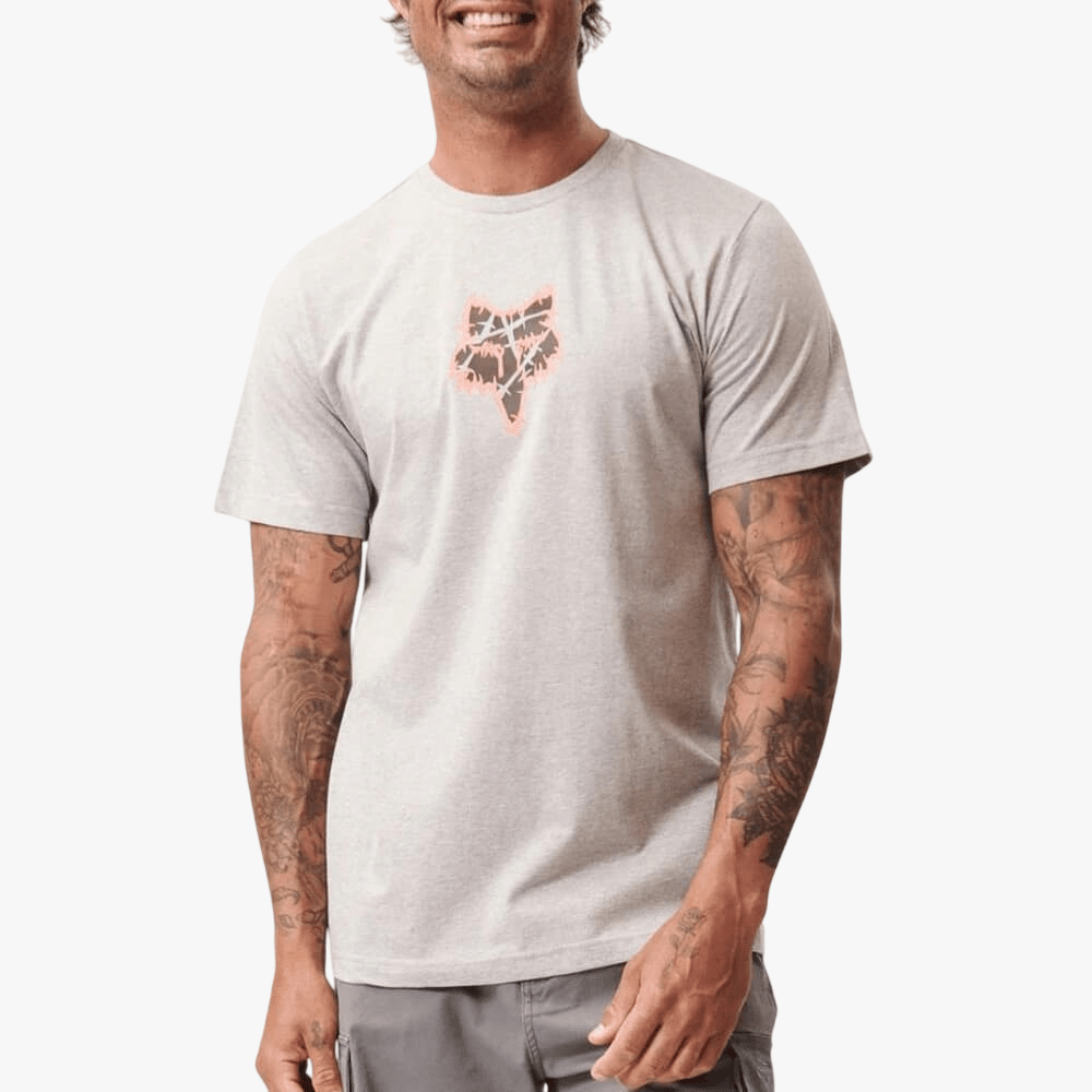Fox Mens Barbed Short Sleeve Tee Light Grey Heather | Fox