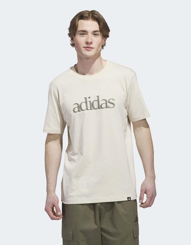 Adidas Mens Bl Wordmark Tee Crystal Linen | Adidas