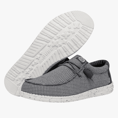 Hey Dude Mens Wally Sport Mesh Grey | Hey Dude