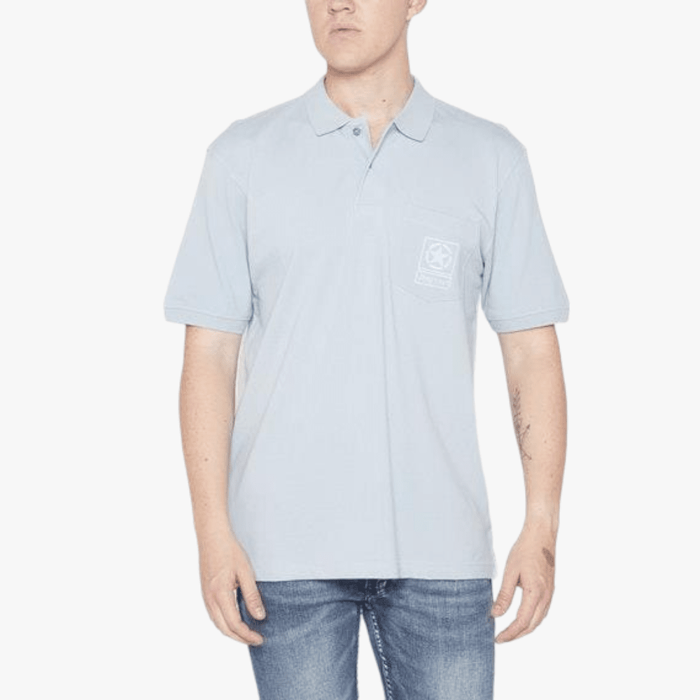 Jeep Mens Piquet Short Sleeve Golfer Sea Ice | Jeep