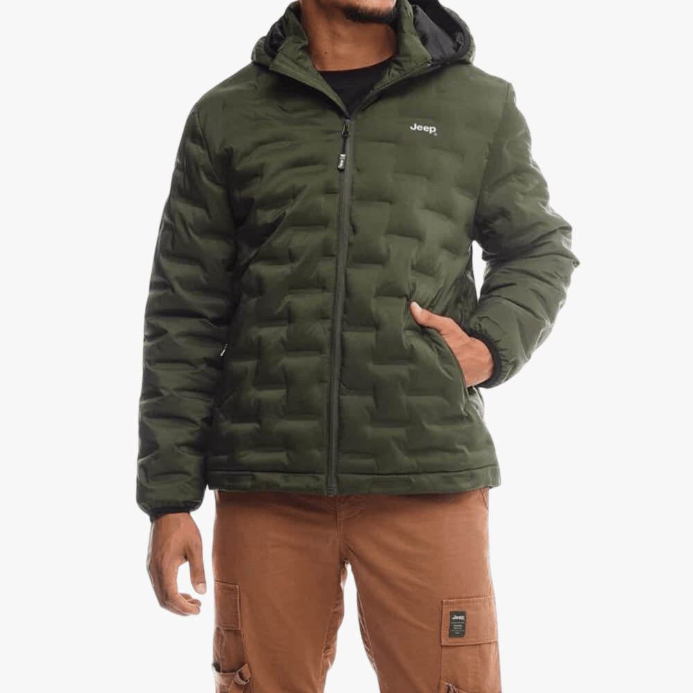 Jeep Mens Hero Puffer Jacket Olive | Jeep
