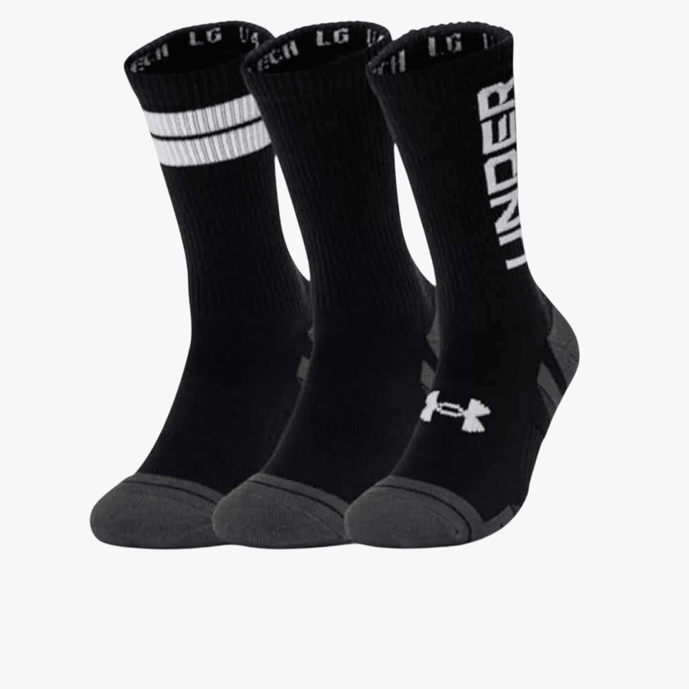 Under Armour Perf Tech Nov 3 Pack Crew Socks 002 Black Under Armour