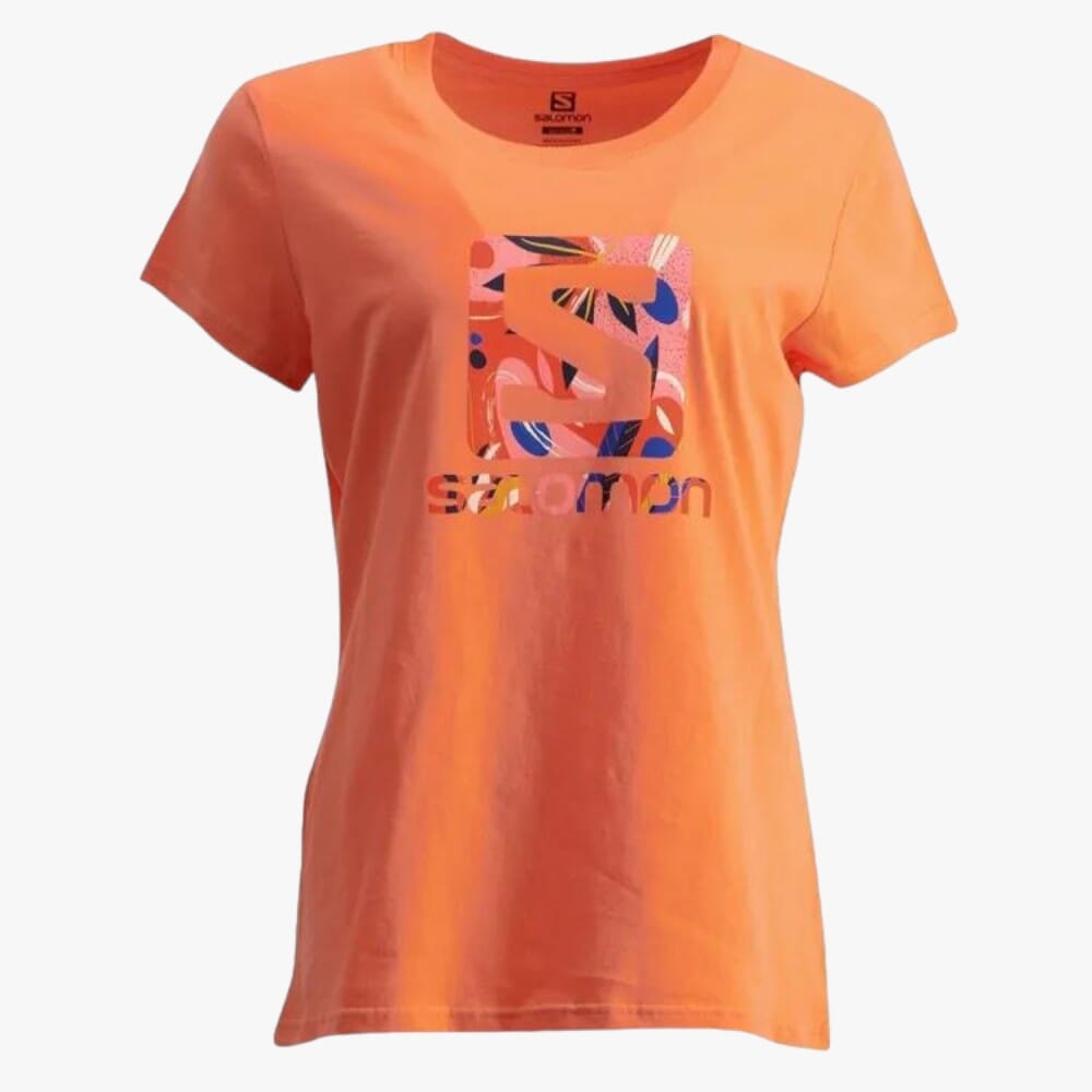 Salomon Ladies Tropic Of The Sea Short Sleeve Tee Coral | Salomon