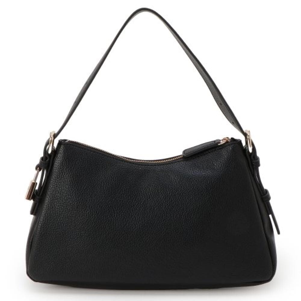 Guess Alisha Shoulder Handbag Black Bronze Zip Detail | Guess
