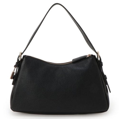 Guess Alisha Shoulder Handbag Black Bronze Zip Detail | Guess