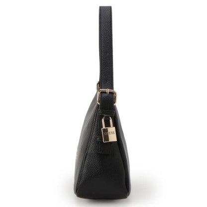 Guess Alisha Shoulder Handbag Black Bronze Zip Detail | Guess