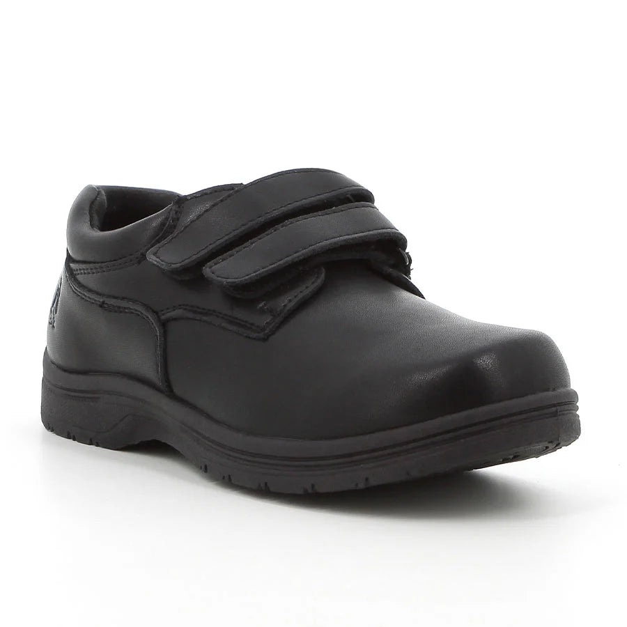 Hush Puppies Infants Scooter Double Velcro School Shoe Black