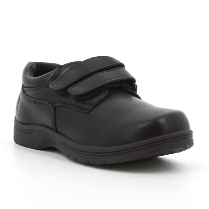 Hush Puppies Infants Scooter Double Velcro School Shoe Black