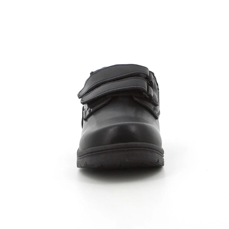 Hush Puppies Infants Scooter Double Velcro School Shoe Black