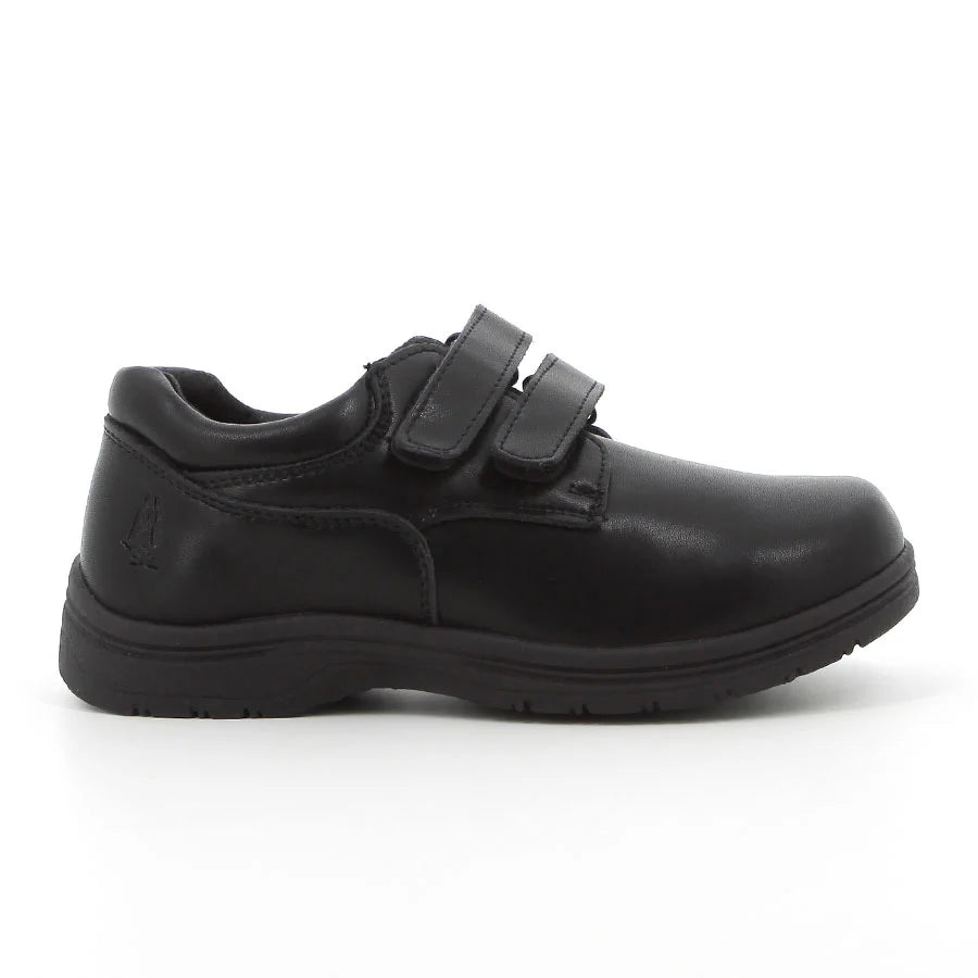 Hush Puppies Infants Scooter Double Velcro School Shoe Black