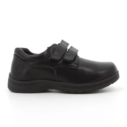 Hush Puppies Infants Scooter Double Velcro School Shoe Black