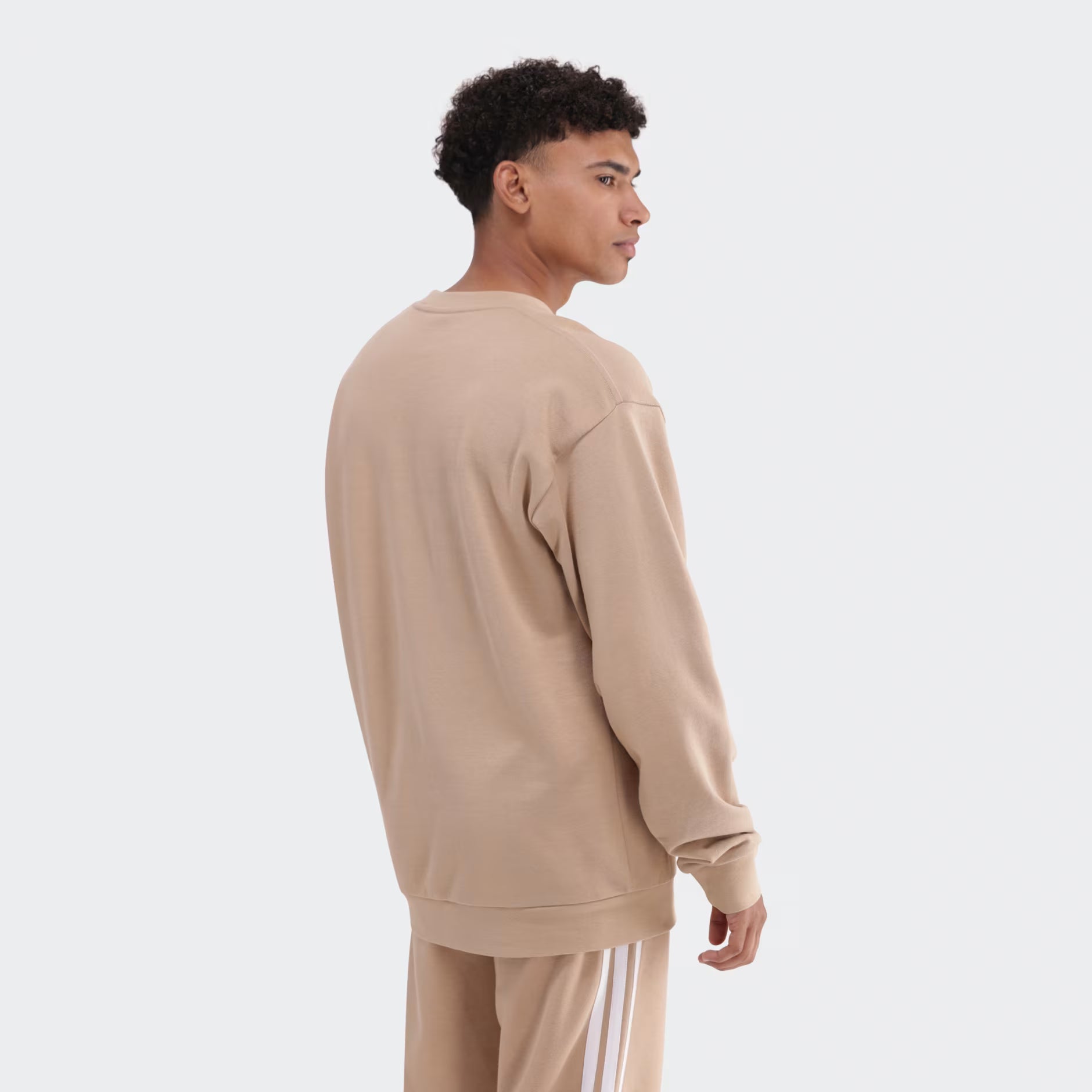 Adidas Mens Lin Fl Crew Sweater Washed Sand | Adidas