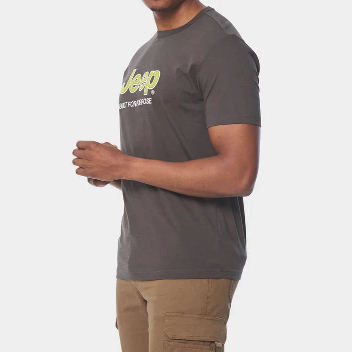 Jeep Mens Applique Short Sleeve Tee Grey | Jeep
