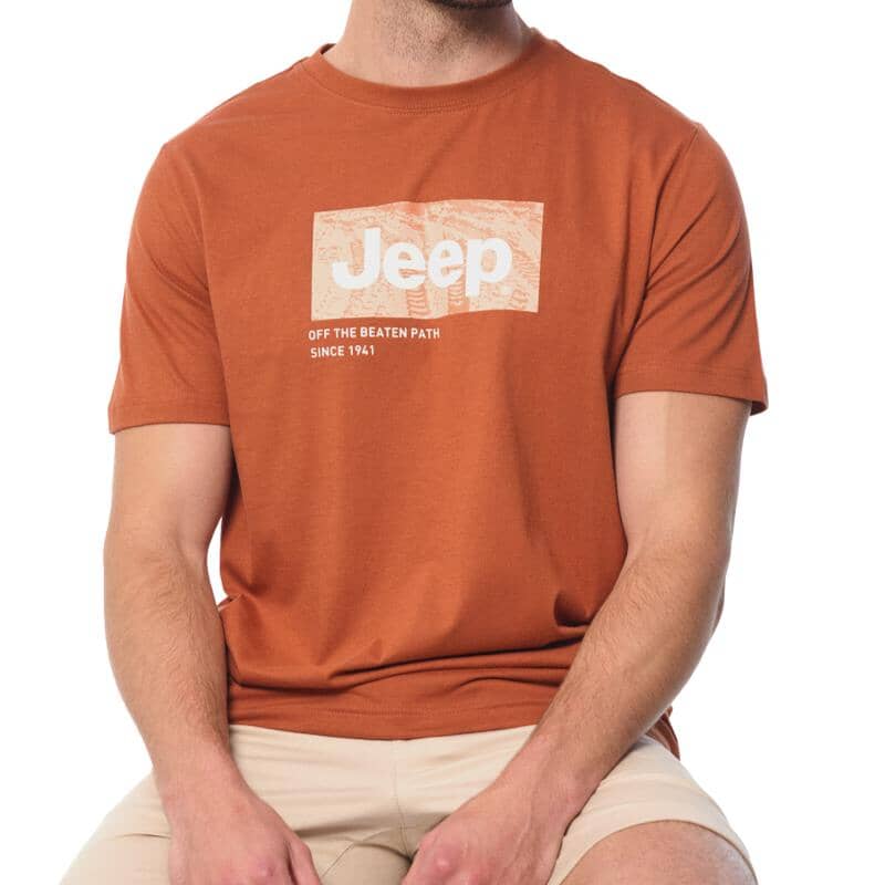 Jeep Mens Fashion Graphic Short Sleeve Tee Orange | Jeep