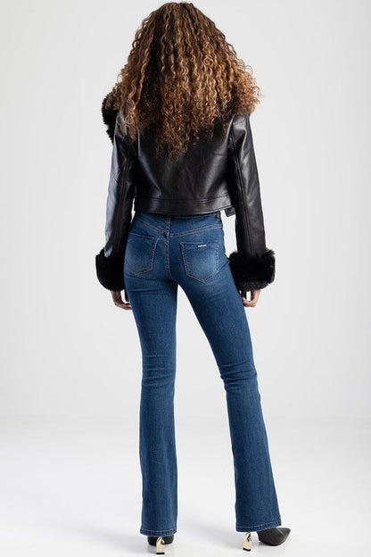 Sissy Boy Womens Mid Wasit Bootleg Jeans Med Vintage | Sissy Boy