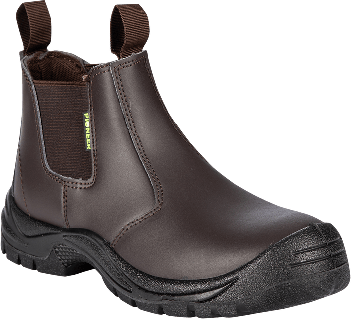 Pioneer Safety Commander Brown Steel Toe Chelsea Boot | Pioneer