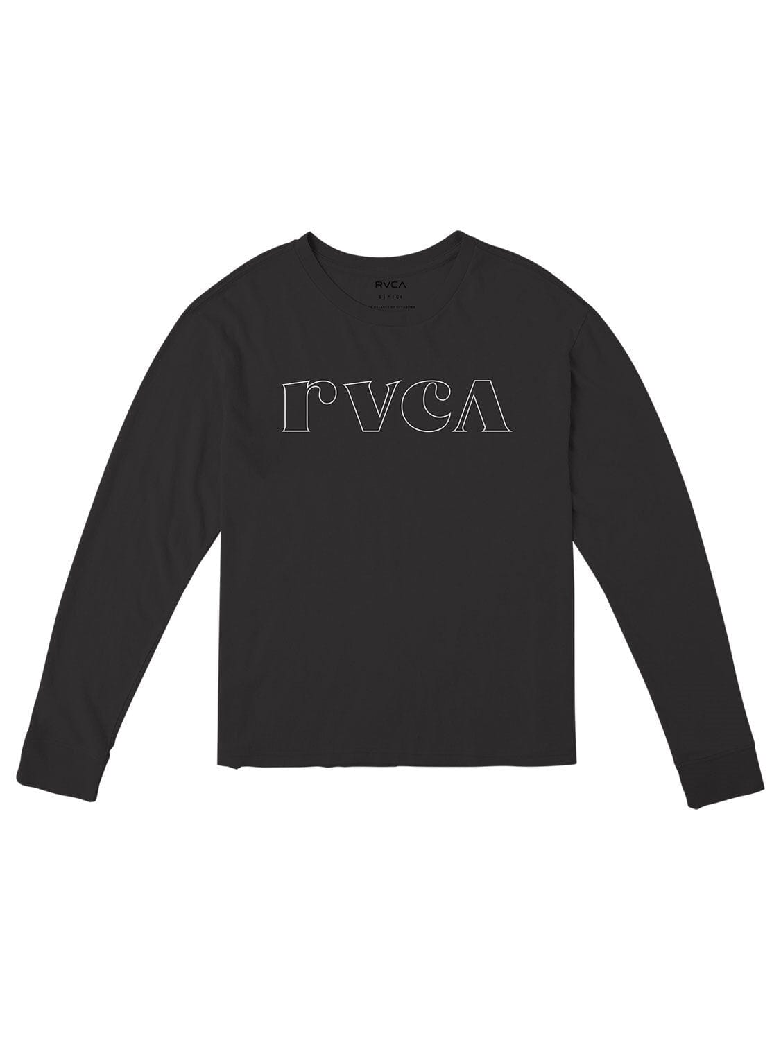 Rvca Womens Big Rvca Keyline Long Sleeve Tee Vintage Black | Rvca