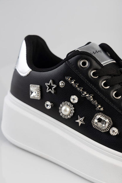 Sissy Boy Platform Sneaker Gem Detail Black | Sissy Boy