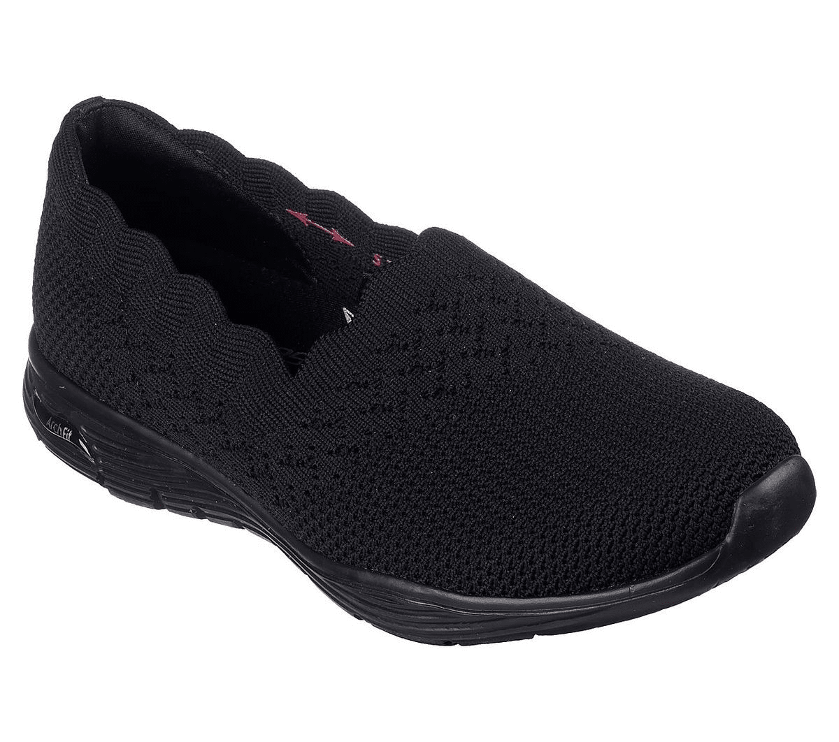 Skechers Womens Arch Fit Seager Sneaker Black Black | Skechers