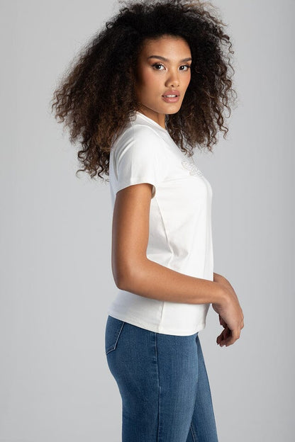 Sissy Boy Womens Pearl Abd Bling Top Off White | Sissy Boy