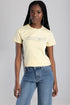 Sissy Boy Womens Flower Embroid Bling Logo Tee Pale Yellow | Sissy Boy
