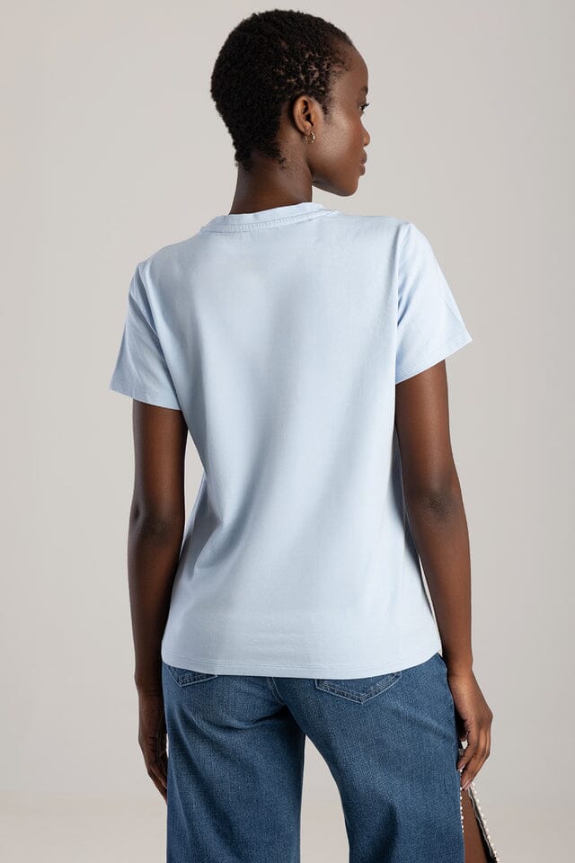 Sissy Boy Regular Tee Pearl Bling Transfer Pale Blue | Sissy Boy