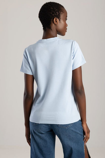 Sissy Boy Regular Tee Pearl Bling Transfer Pale Blue | Sissy Boy